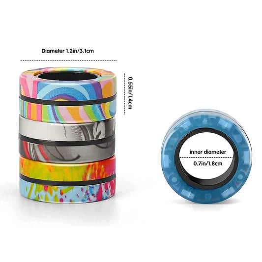 Magnetic Rings Fidget Toy Set Adult Fidget Magnets Spinner Rings Fidget Pack Great Gift for Adults Teens (3PCS) - image 2