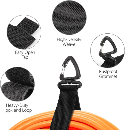 Cord Organizer Holder with Rotate Buckle Wire Manager Power Cord Management Nylon Heavy Cord Storage Straps for Cables Hoses…