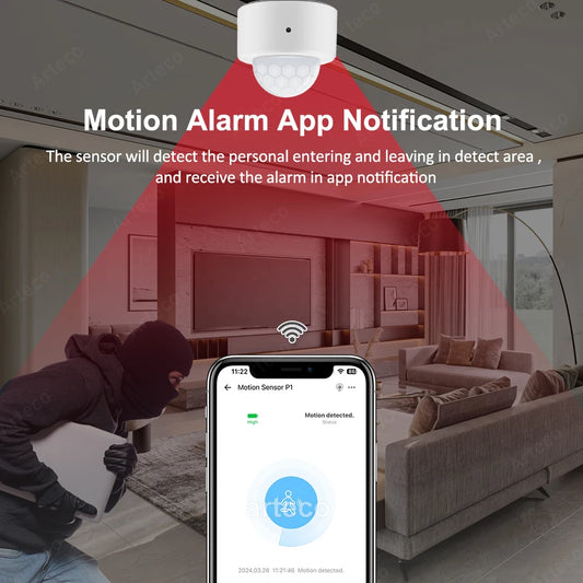 Zigbee 3.0 Smart Pir Motion Sensor Movement Human Body Infrared Detector Security Alarm Sensor Works With EWelink Home Assis…
