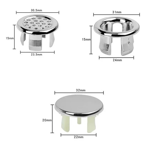 Kitchen Bathroom Basin Circular Overflow Drain Cover Decoration Bathtub Sink Hole Overflow Hollow Washbasin Overflow - image…