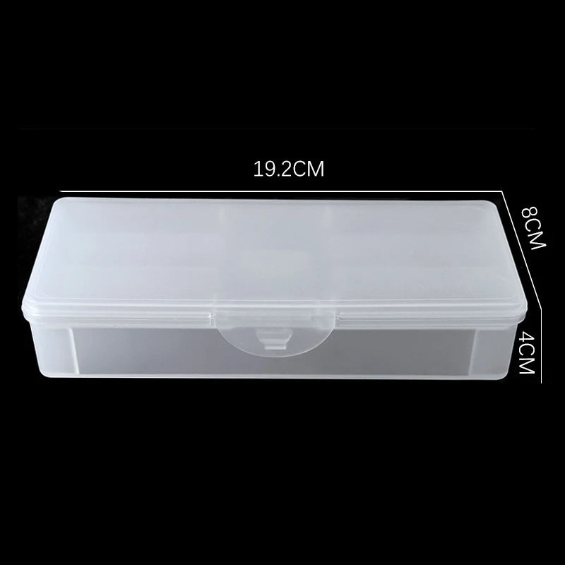 1Pc Rectangle Double-layer Nail Art Tool Empty Storage Box Tweezers Clippers Pens Polishing Nail Buffer Files Plastic Contai…