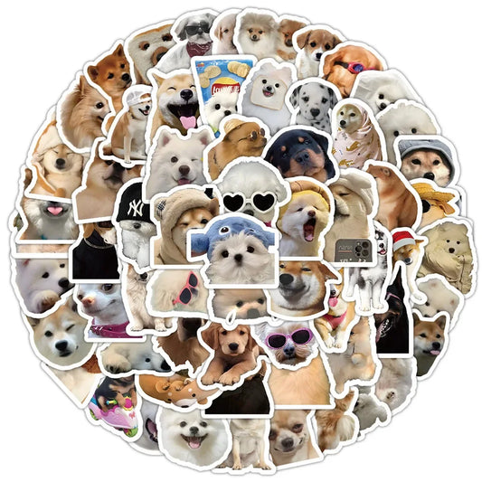 10/50/100pcs Funny Dog Stickers Cartoon Cute Decals Toy Stationery Guitar Phone Bicycle Laptop Luggage Car Graffiti Kids Sti…