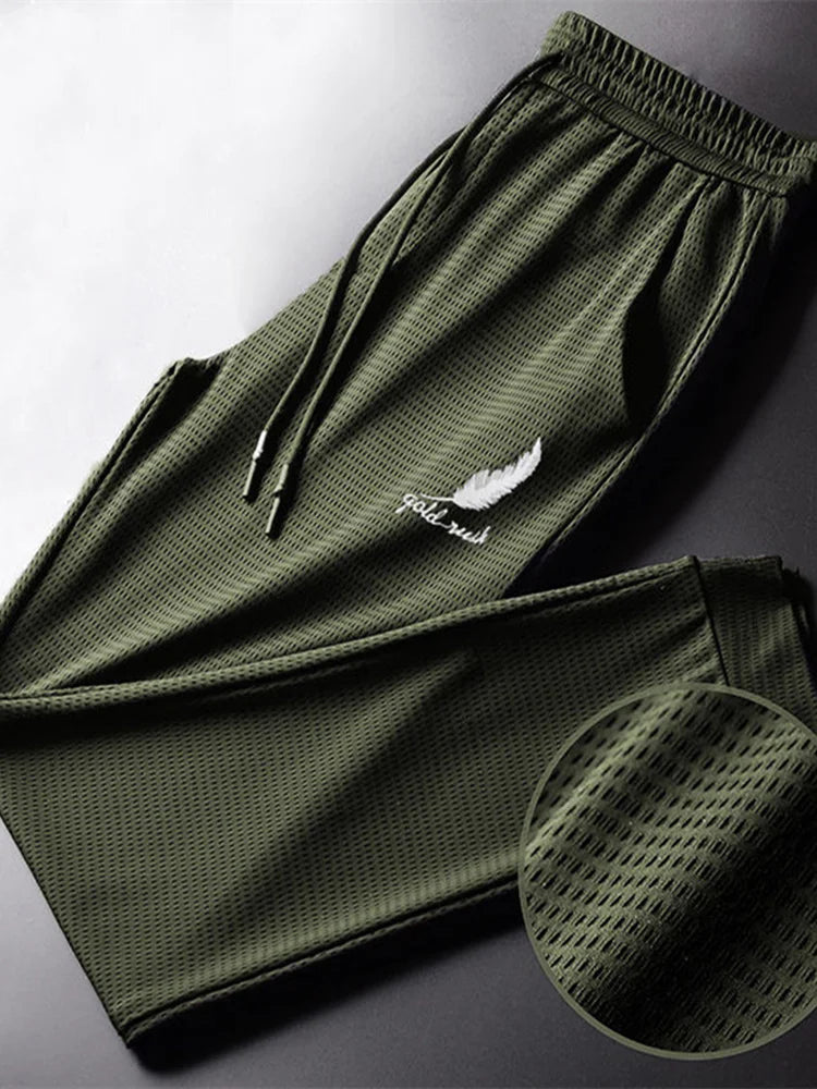 Men Fashion Quick Dry Pants Lightweight Hiking Jogging Running Trousers Breathable Workout Gym Ankle Tied Athletic Pants - i…