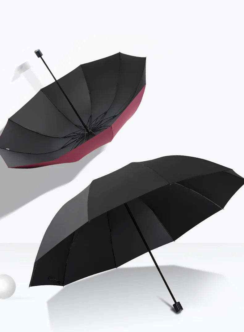 130cm extra-large folding umbrella suitable for both sunny and rainy days and is windproof, waterproof comprehensive protect…