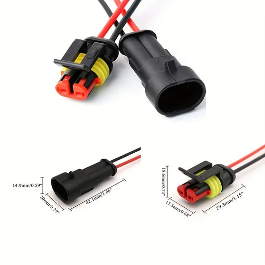 10PCS 2 Pin Way Electrical Wire Connector, 18AWG Male Female Plug Socket, Quick Disconnect Wire Connectors for Car, Truck -…
