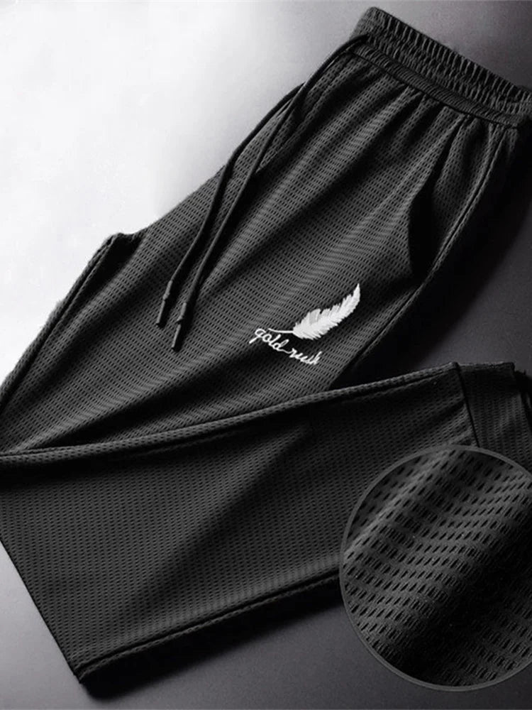 Men Fashion Quick Dry Pants Lightweight Hiking Jogging Running Trousers Breathable Workout Gym Ankle Tied Athletic Pants - i…