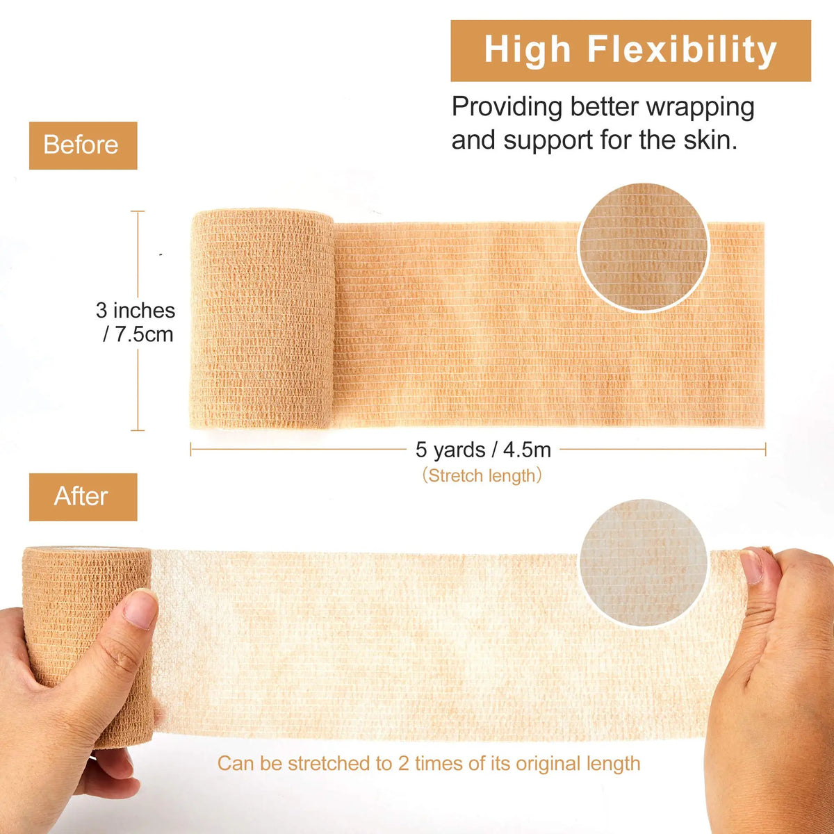 10/1Rolls Medical Adhesive Bandage Elastic Breathable Sports Self Adhesive Tape Beige Wrap Finger Tape For Wrist Ankle First…