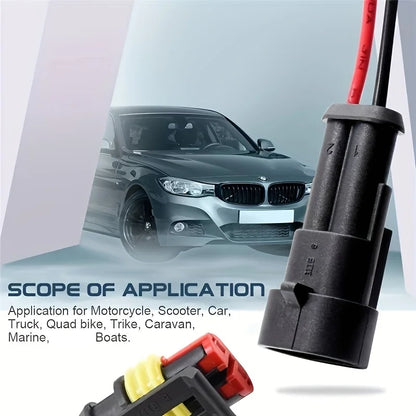 10PCS 2 Pin Way Electrical Wire Connector, 18AWG Male Female Plug Socket, Quick Disconnect Wire Connectors for Car, Truck -…