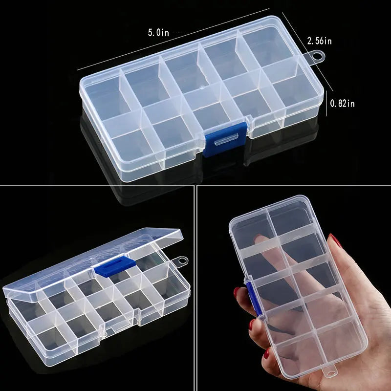 Transparent Plastic Storage Jewelry Box Compartment Adjustable Container For Beads Earring Box For Jewelry Rectangle Box Cas…