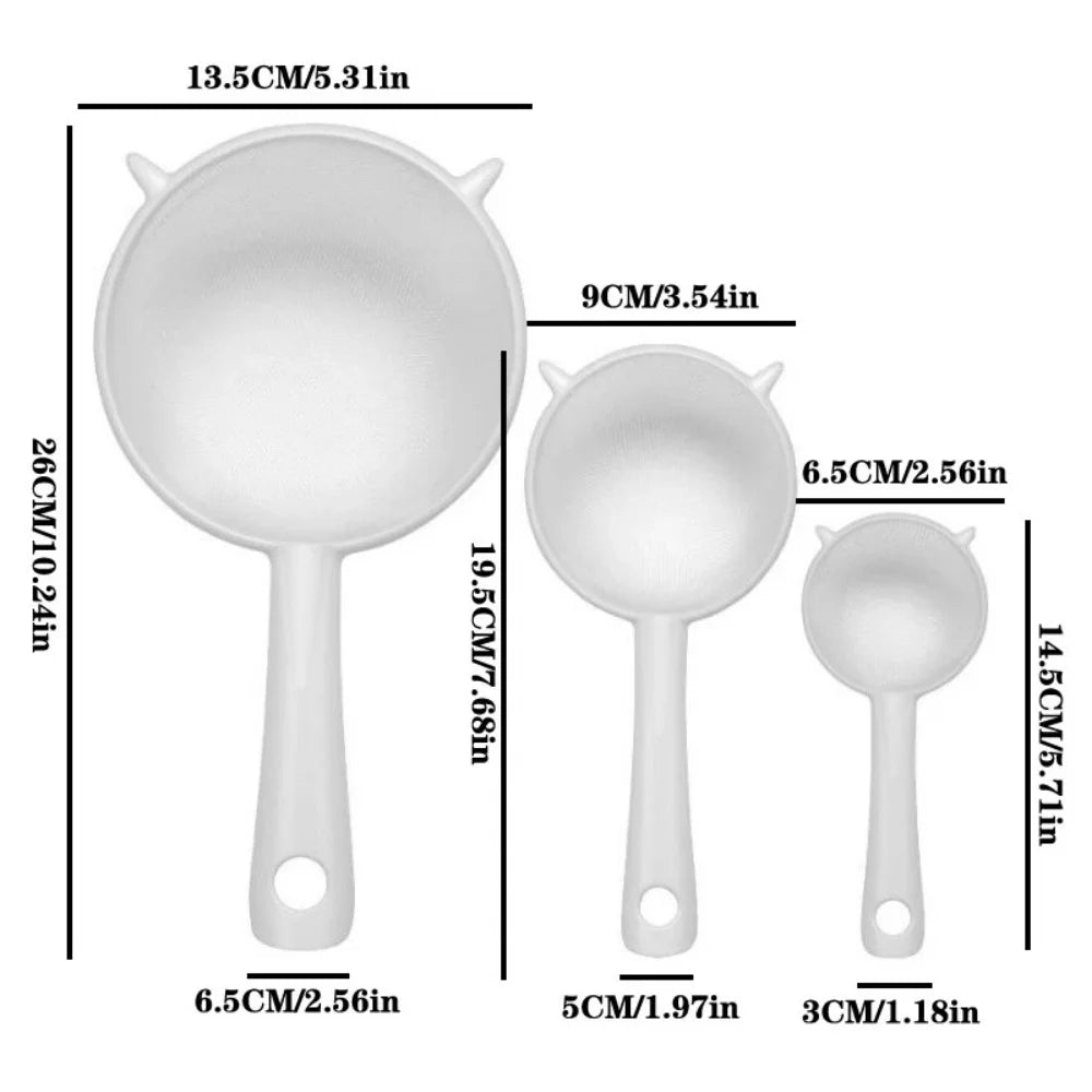 Kitchen Handheld Plastic Sieve Tea Strainer Flour Sifter Filter Reusable Handheld Filter Kitchen Accessories - image 5