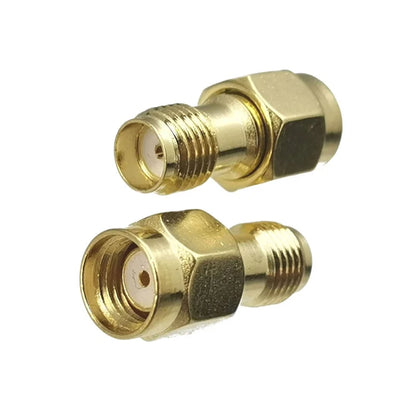 1pcs Connector Adapter SMA RP-SMA to SMA RPSMA Male Plug & Female Jack Straight RF Coaxial Converter New Brass FJP-820 - ima…