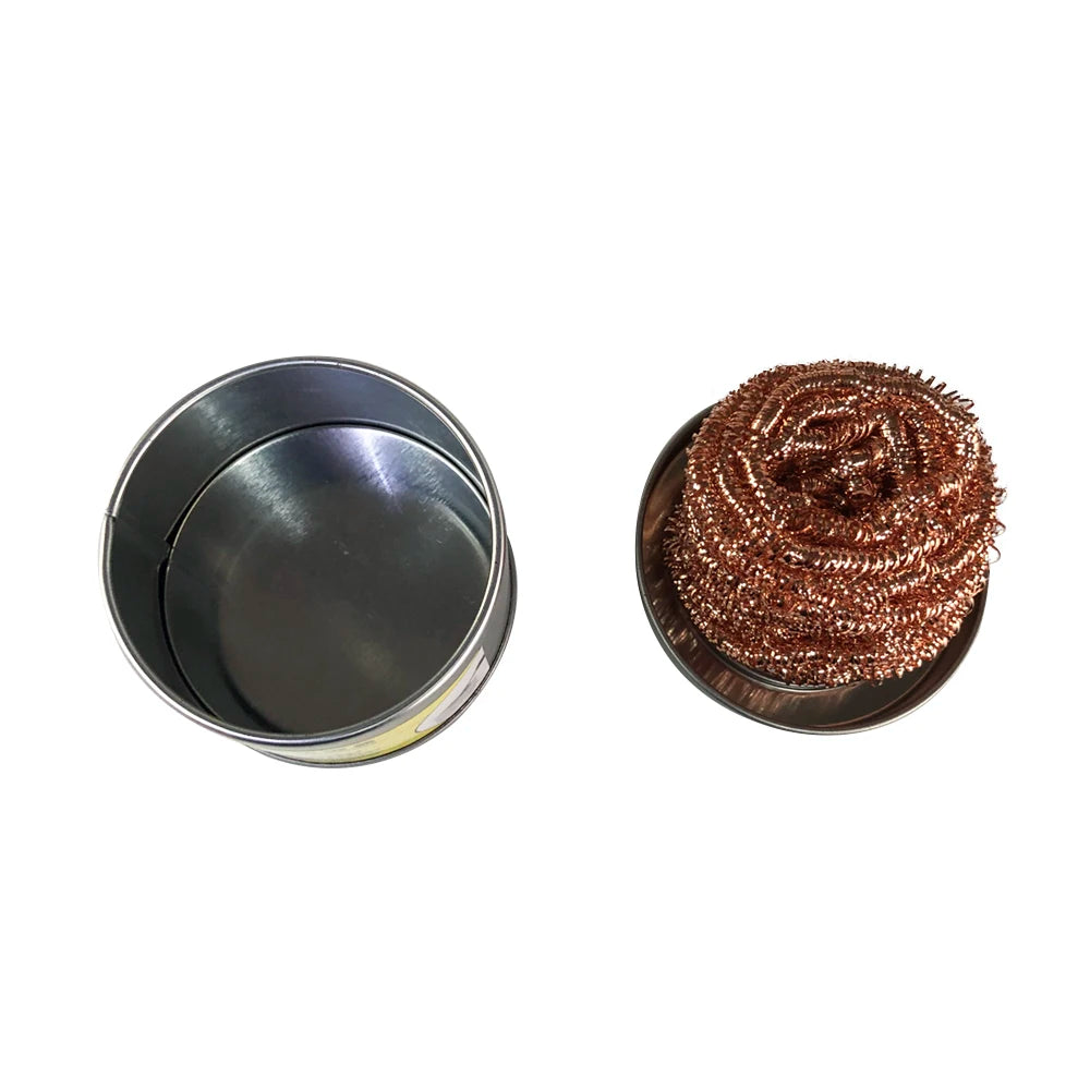 Cleaning Ball Desoldering Soldering Iron Mesh Filter Cleaning Nozzle Tip Copper Wire Cleaner Ball Metal Dross Box Clean Ball…