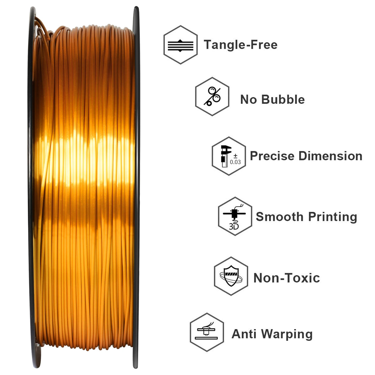 Geeetech 3d Printer Filament PLA PETG Plastic 1kg 1.75mm,Tangle-Free, 3d Printing Wire Materials, Black, White, Vacuum Packa…