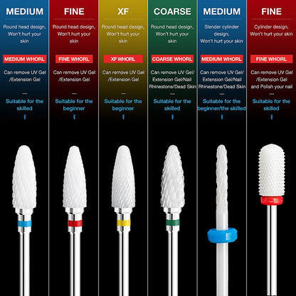 1pcs Ceramic Milling Cutter Nail Drill Bits Electric Manicure Drills Pedicure Mill Bits Machine Files Nail Art accessories T…