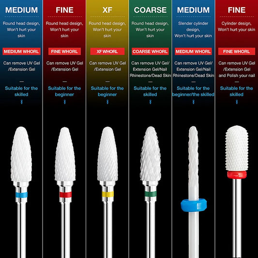 1pcs Ceramic Milling Cutter Nail Drill Bits Electric Manicure Drills Pedicure Mill Bits Machine Files Nail Art accessories T…