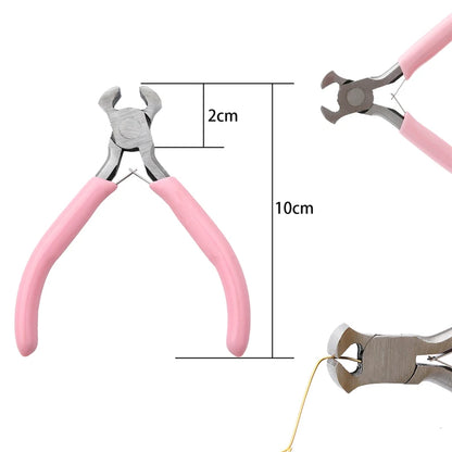 Cute Pink Color Handle Anti-slip Splicing and Fixing Jewelry Pliers Tools & Equipment Kit for DIY Jewelery Making Needlework…
