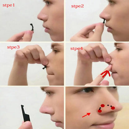 6pcs/set Nose Clip Corrector Massage Tool Nose Up Lifting Shaping Clip Clipper Shaper Bridge Straightening Women Girl Nose M…
