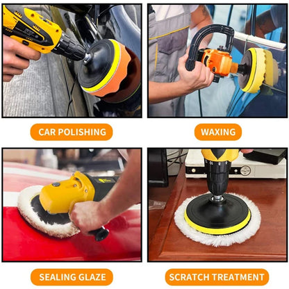 Car Polishing Sponge Pads Kit Foam Pad Buffer Kit Polishing Machine Wax Pads for Auto Motorcycle motor vehicle Removes Scrat…