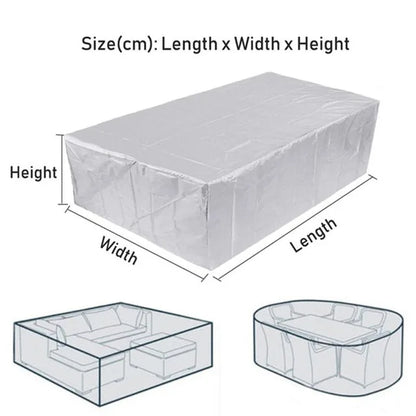 68 Size Silver Garden Patio Protective Cover Oxford Cloth Furniture Dust Cover Rattan Table and Chair Sofa Waterproof Rain C…