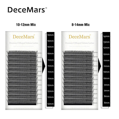 DeceMars YY Shape Black Brown Eyelashes Extensions Two Tip Lashes C/D Curl High Quality Idividual - image 5