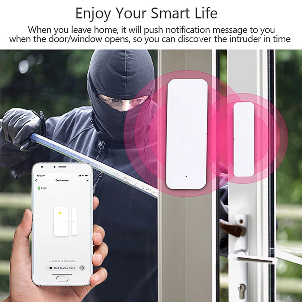 Tuya WiFi Zigbee Door Sensor Contact Sensor Open Closed Detector Smart Home Alarm Security Protection Work with Aleax Smart…