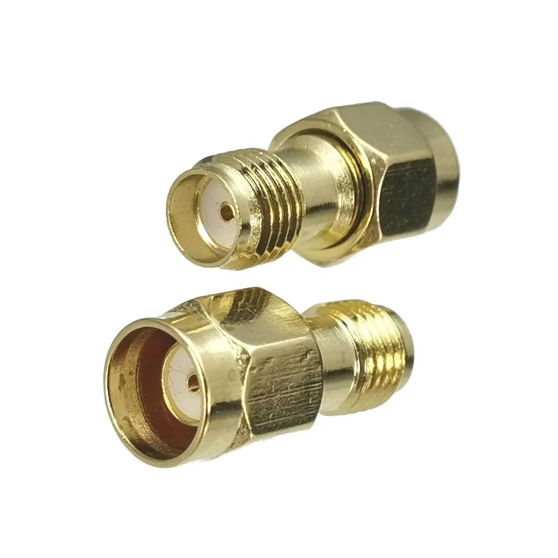 1pcs Connector Adapter SMA RP-SMA to SMA RPSMA Male Plug & Female Jack Straight RF Coaxial Converter New Brass FJP-820 - ima…