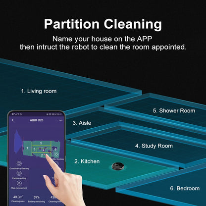 ABIR X8 Robot Vacuum Cleaner ,Laser System, Multiple Floors Maps, Zone Cleaning,Restricted Area Setting for Home Carpet Clea…