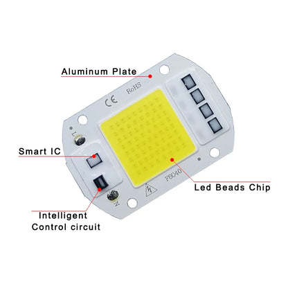 LED Chip COB lamp 10W 20W 30W 50W AC 220V 240V IP65 Smart IC No Need Driver DIY Flood light Led Bulb Spotlight Outdoor Lamp…