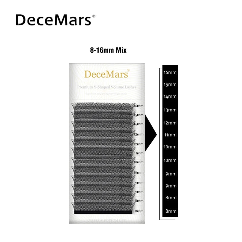 DeceMars YY Shape Black Brown Eyelashes Extensions Two Tip Lashes C/D Curl High Quality Idividual - image 6