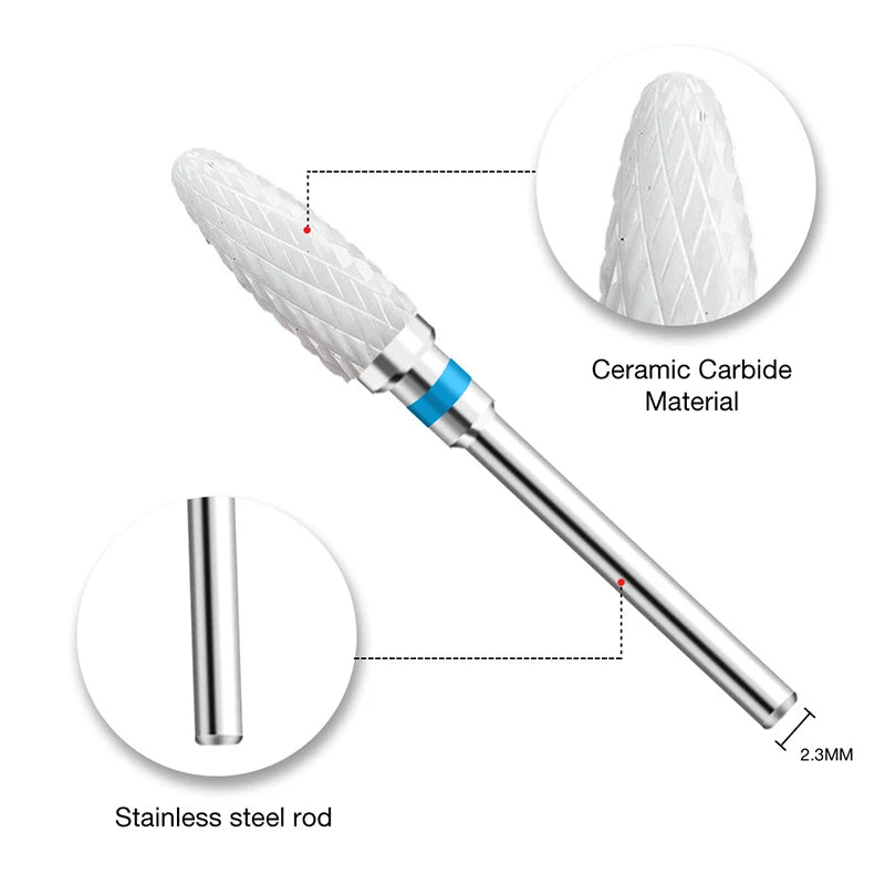 1pcs Ceramic Milling Cutter Nail Drill Bits Electric Manicure Drills Pedicure Mill Bits Machine Files Nail Art accessories T…