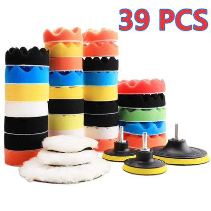 Car Polishing Sponge Pads Kit Foam Pad Buffer Kit Polishing Machine Wax Pads for Auto Motorcycle motor vehicle Removes Scrat…
