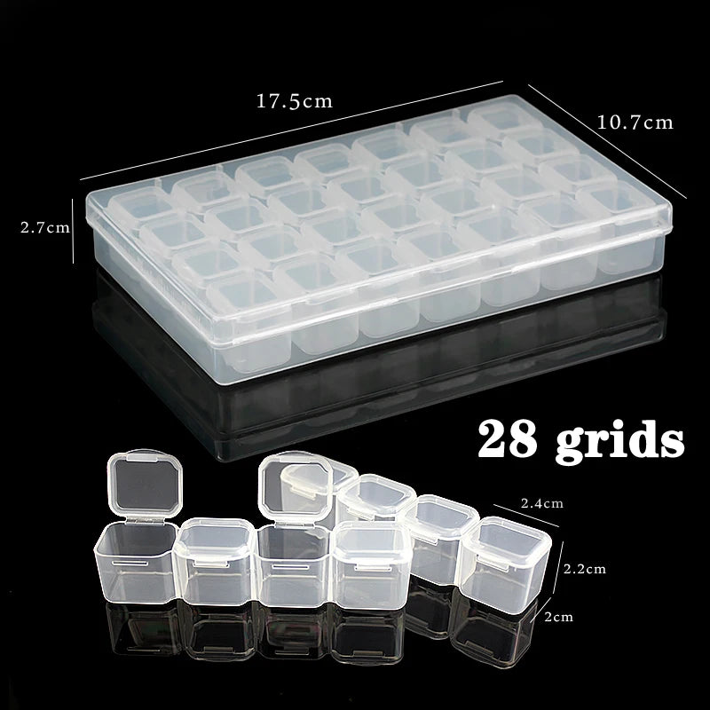 Plastic Jewelry Box 10/15/24 Compartment Slot Organizer Storage Beads Container Adjustable Jewelry Storage Box Rectangle Cas…