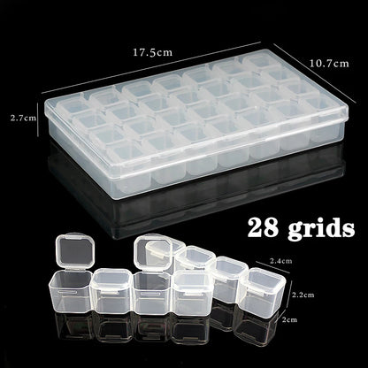Plastic Jewelry Box 10/15/24 Compartment Slot Organizer Storage Beads Container Adjustable Jewelry Storage Box Rectangle Cas…