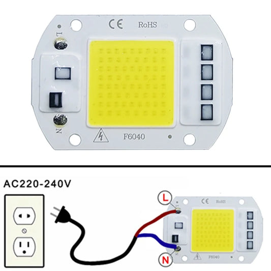 LED Chip COB lamp 10W 20W 30W 50W AC 220V 240V IP65 Smart IC No Need Driver DIY Flood light Led Bulb Spotlight Outdoor Lamp…