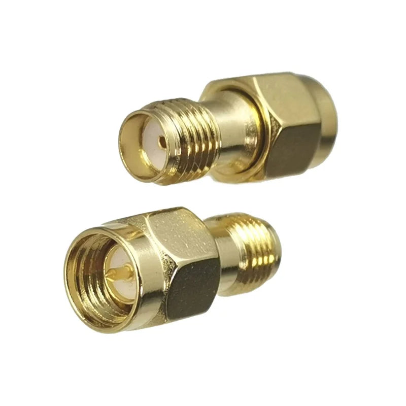 1pcs Connector Adapter SMA RP-SMA to SMA RPSMA Male Plug & Female Jack Straight RF Coaxial Converter New Brass FJP-820 - ima…