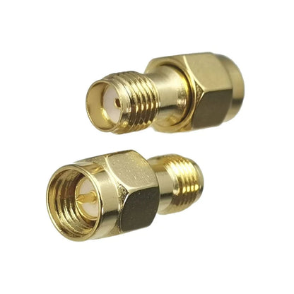 1pcs Connector Adapter SMA RP-SMA to SMA RPSMA Male Plug & Female Jack Straight RF Coaxial Converter New Brass FJP-820 - ima…