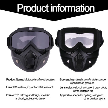 Dustproof Motocross Glasses Adjustable Motorcycle Goggles Breathable Full Face Protective Motorbike Dirt Bike Off-road Mask…