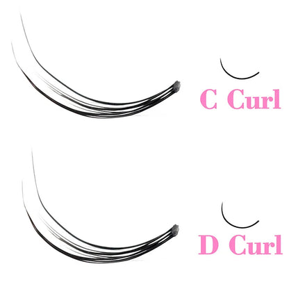 Kimcci 120pcs Premium Mink Individual Dovetail Eyelash Extension Natural 3D Cluster Eyelashes Professional Makeup Flared Las…