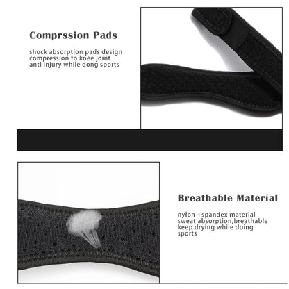 1 Piece Knee Patellar Tendon Knee Support Strape Brace Adjustable Shock Absorption Compression Knee Pad Sleeve for Basketbal…