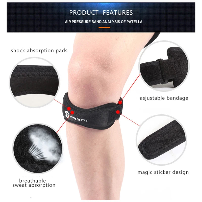 1 Piece Knee Patellar Tendon Knee Support Strape Brace Adjustable Shock Absorption Compression Knee Pad Sleeve for Basketbal…