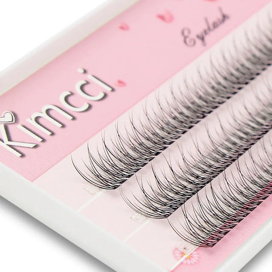 Kimcci 120pcs Premium Mink Individual Dovetail Eyelash Extension Natural 3D Cluster Eyelashes Professional Makeup Flared Las…