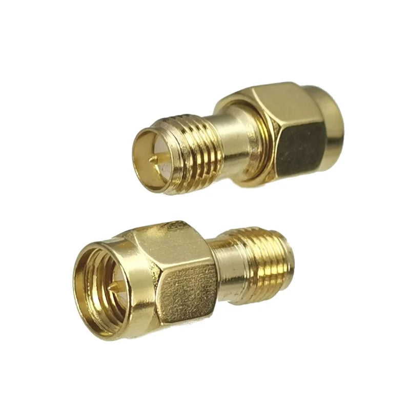 1pcs Connector Adapter SMA RP-SMA to SMA RPSMA Male Plug & Female Jack Straight RF Coaxial Converter New Brass FJP-820 - ima…