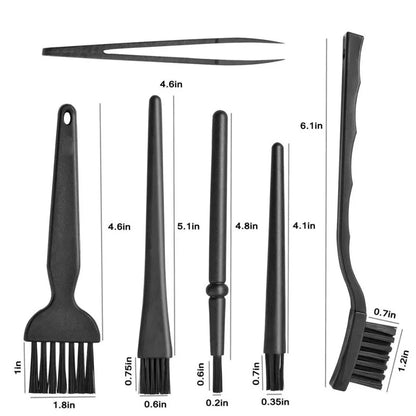 6 in 1 Black Keyboard Cleaning Brush Kit Small Computer Dust Brush Cleaner Anti-static For Laptop USB Household Cleaning Too…
