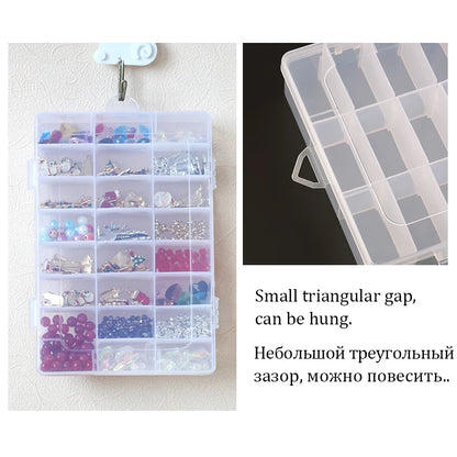 Transparent Plastic Storage Jewelry Box Compartment Adjustable Container For Beads Earring Box For Jewelry Rectangle Box Cas…
