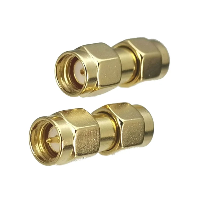1pcs Connector Adapter SMA RP-SMA to SMA RPSMA Male Plug & Female Jack Straight RF Coaxial Converter New Brass FJP-820 - ima…