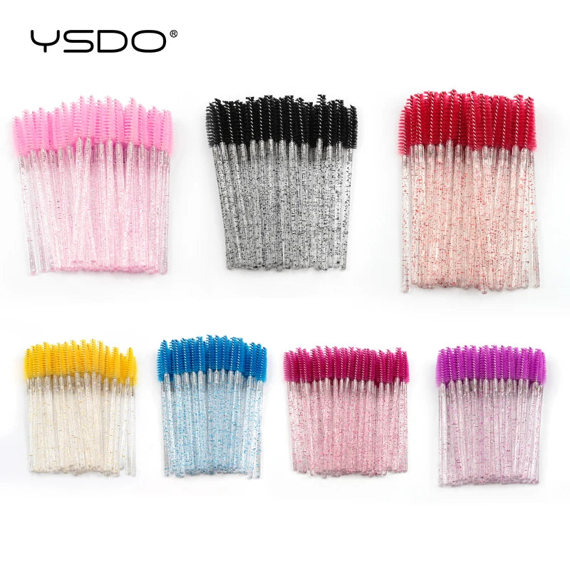 5/50 Pcs Eyelash Brushes False Eye Lashes Extension Tools Eyebrow Brush Mascara Wands Applicator Spoolers Lashes Cosmetic To…