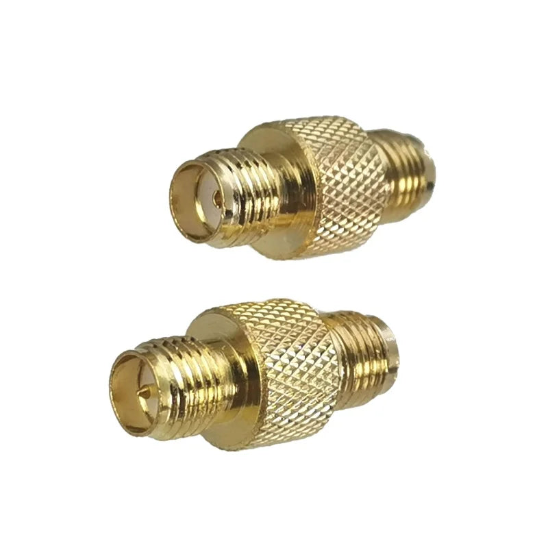 1pcs Connector Adapter SMA RP-SMA to SMA RPSMA Male Plug & Female Jack Straight RF Coaxial Converter New Brass FJP-820 - ima…