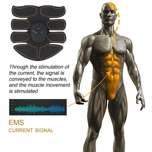 Electric Muscle Stimulator EMS Wireless Buttocks Hip Trainer Abdominal ABS Stimulator Fitness Body Slimming Massager - image…