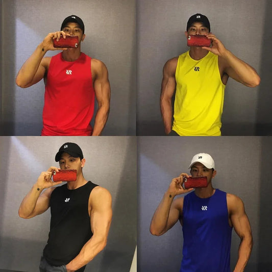 GITF Mannen Bodybuilding Tank Tops Gym Workout Fitness Mouwloos Shirt Running Kleding Stringer Singlet Zomer Toevallige Vest…