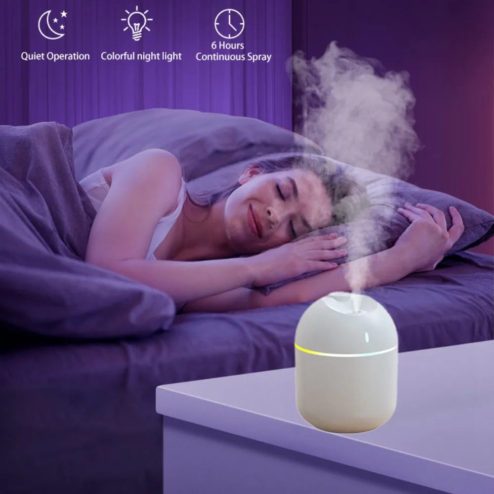 270ML Air Humidifier Cool Mist Aroma Diffuser LED Night Light power-off protect USB Humidificador For Home Office - image 3